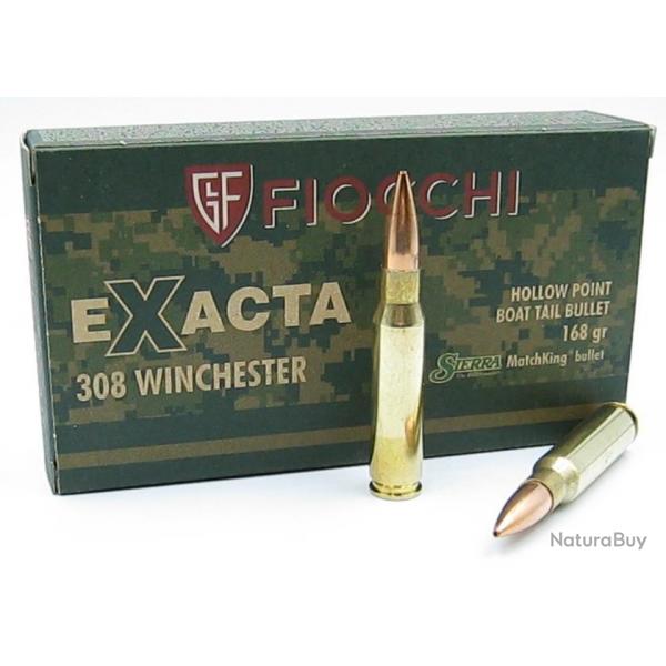 20 munitions FIOCCHI EXACTA HPBT SIERRA Cal.308 win 168 gr