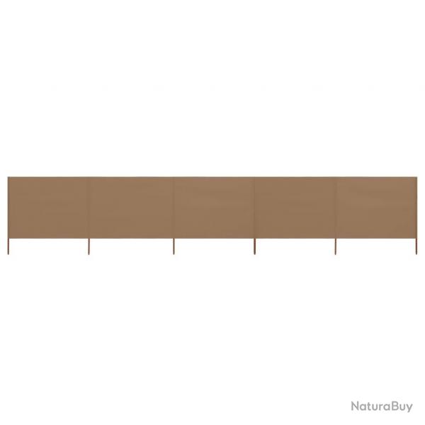 Paravent 5 panneaux Tissu 600 x 80 cm Taupe alsavelo