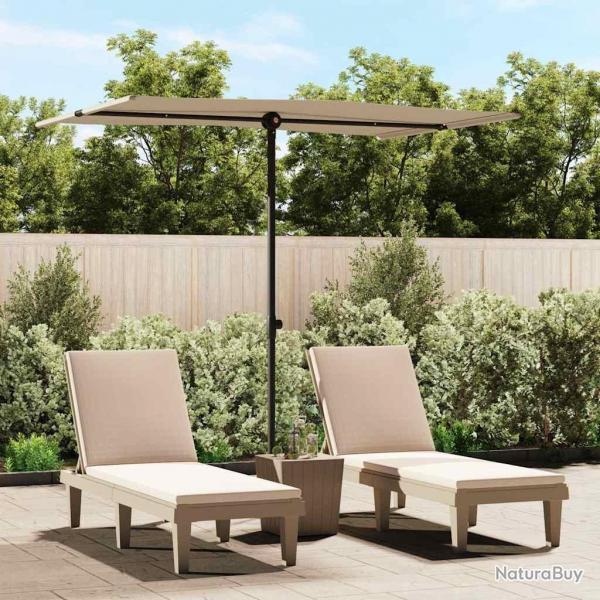 Parasol de jardin avec mt en aluminium 2x1,5 m Taupe alsavelo