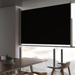 Auvent latéral rétractable de patio 160 x 300 cm Noir alsavelo