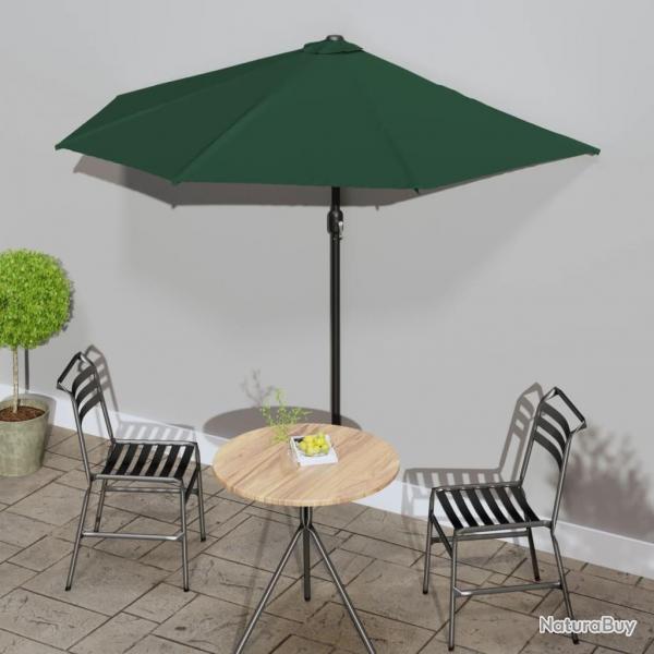 Parasol de balcon avec mt en aluminium Vert 270x144 cm Demi alsavelo