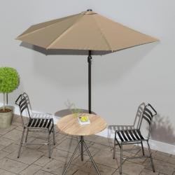 Parasol de balcon avec mât en aluminium Taupe 270x144 cm Demi alsavelo