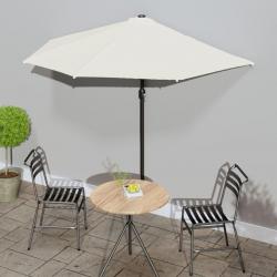 Parasol de balcon avec mât en aluminium Sable 270x144 cm Demi alsavelo