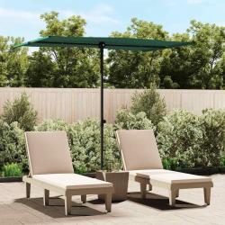 Parasol de jardin avec mât en aluminium 2x1,5 m Vert alsavelo
