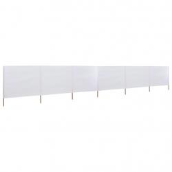 Paravent 6 panneaux Tissu 800 x 80 cm Blanc alsavelo