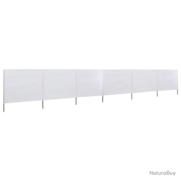 Paravent 6 panneaux Tissu 800 x 80 cm Blanc alsavelo