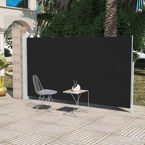 Auvent latral rtractable de patio 160x300 cm Noir alsavelo