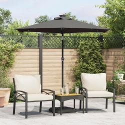 Parasol de jardin avec mât en acier anthracite 225x225x212 cm alsavelo