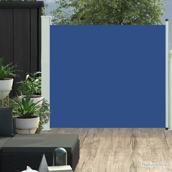 Auvent latral rtractable de patio 100x300 cm Bleu alsavelo