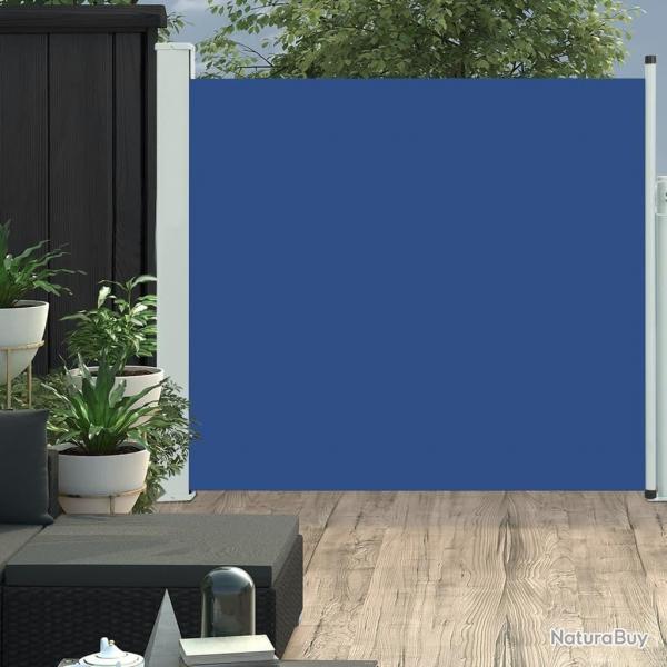 Auvent latral rtractable de patio 170x300 cm Bleu alsavelo