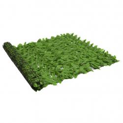 Brise-vue de balcon avec feuilles vert 300x150 cm alsavelo