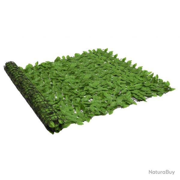 Brise-vue de balcon avec feuilles vert 300x150 cm alsavelo