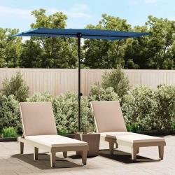 Parasol de jardin avec mât en aluminium 2x1,5 m Bleu azuré alsavelo