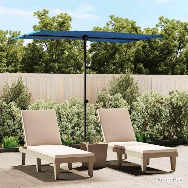 Parasol de jardin avec mt en aluminium 2x1,5 m Bleu azur alsavelo