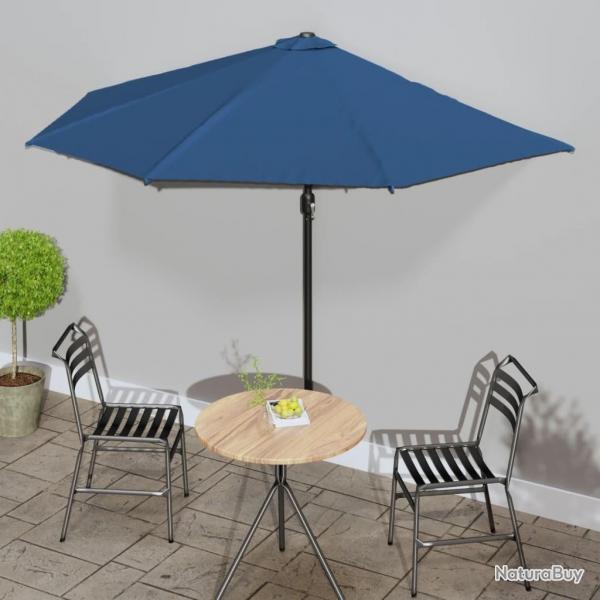 Parasol de balcon avec mt en aluminium Bleu 300x155x223cm Demi alsavelo