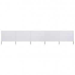Paravent 5 panneaux Tissu 600 x 120 cm Blanc sable alsavelo