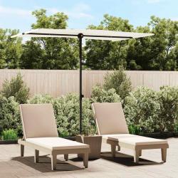 Parasol de jardin avec mât en aluminium 2x1,5 m Blanc sable alsavelo
