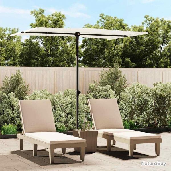 Parasol de jardin avec mt en aluminium 2x1,5 m Blanc sable alsavelo