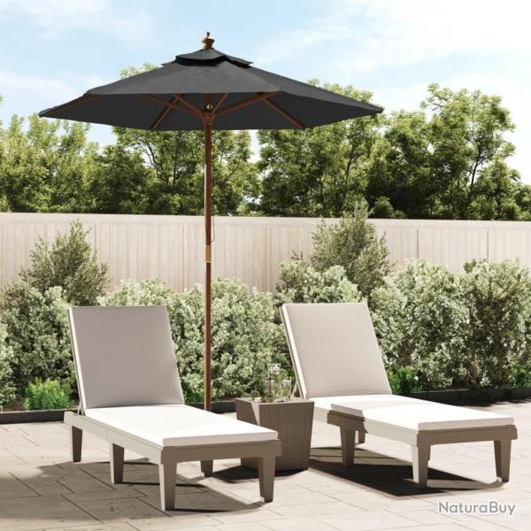 Parasol de jardin avec mt en bois anthracite 196x231 cm alsavelo
