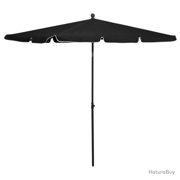 Parasol de jardin avec mt 210x140 cm Noir alsavelo