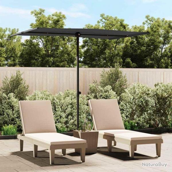 Parasol de jardin avec mt en aluminium 2x1,5 m Noir alsavelo