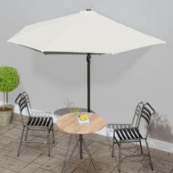 Parasol de balcon avec mât en aluminium Sable 300x155 cm Demi alsavelo