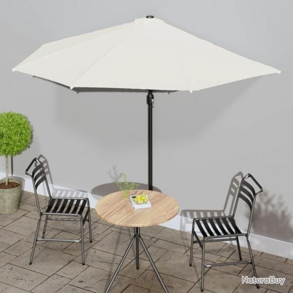 Parasol de balcon avec mt en aluminium Sable 300x155 cm Demi alsavelo