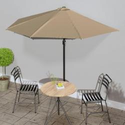 Parasol de balcon avec mât en aluminium Taupe 300x155 cm Demi alsavelo