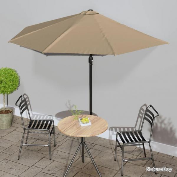 Parasol de balcon avec mt en aluminium Taupe 300x155 cm Demi alsavelo
