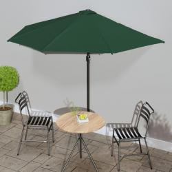 Parasol de balcon avec mât en aluminium Vert 300x155 cm Demi alsavelo