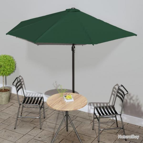 Parasol de balcon avec mt en aluminium Vert 300x155 cm Demi alsavelo