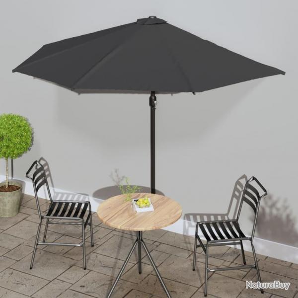 Parasol de balcon et mt en aluminium Anthracite 300x155cm Demi alsavelo