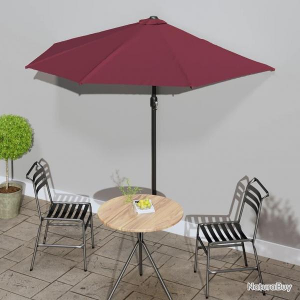 Parasol de balcon mt en aluminium Bordeaux 270x144x222 cm Demi alsavelo