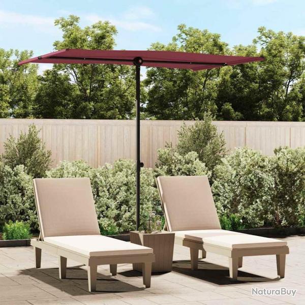 Parasol de jardin et mt en aluminium 2x1,5 m rouge bordeaux alsavelo