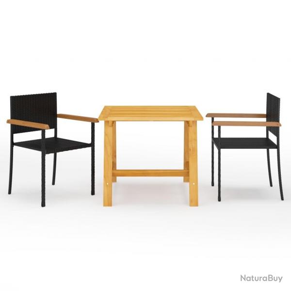 Ensemble  manger de jardin 3 pcs Noir alsavelo