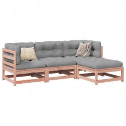 Salon de jardin 4 pcs bois massif sapin de douglas alsavelo