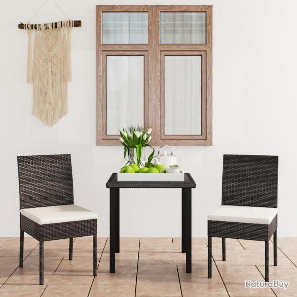 Ensemble  manger de jardin 3 pcs Rsine tresse Noir alsavelo