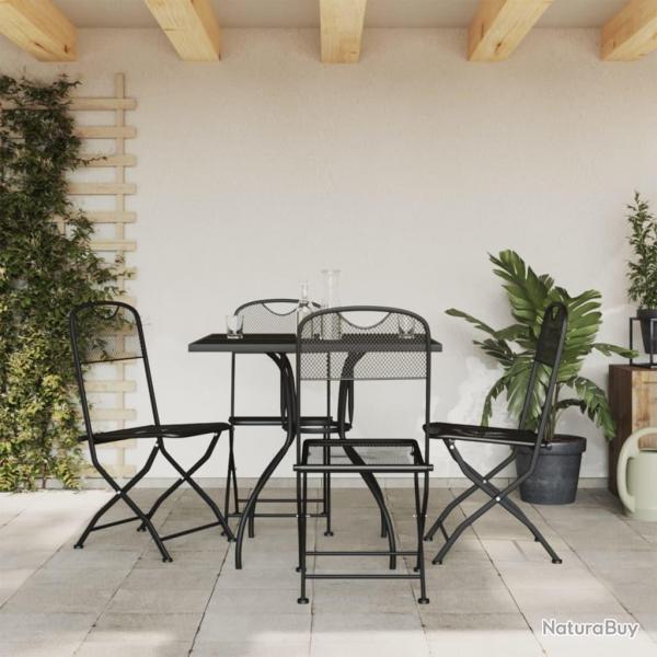 Ensemble  manger de jardin 5 pcs anthracite mtal maille alsavelo