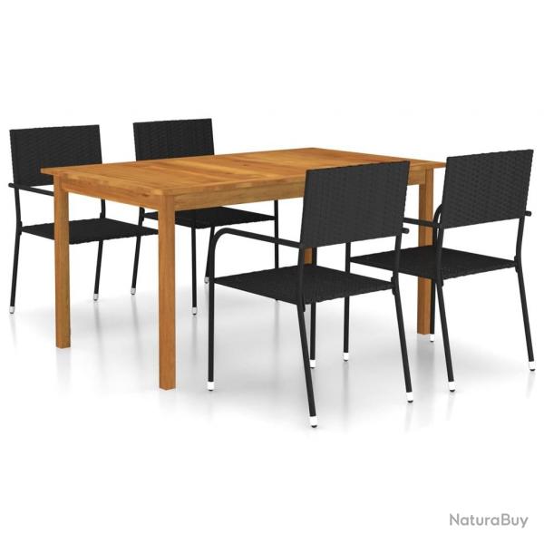 Ensemble  manger de jardin 5 pcs Noir alsavelo