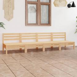 Salon de jardin 4 pcs Bois de pin massif alsavelo