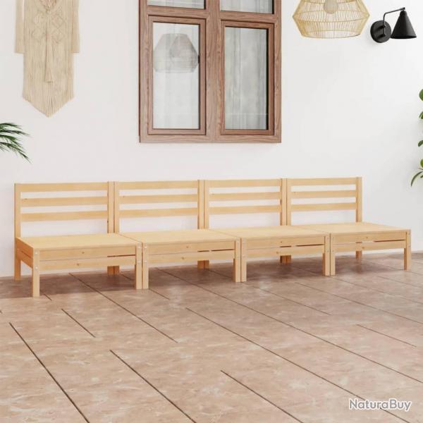 Salon de jardin 4 pcs Bois de pin massif alsavelo