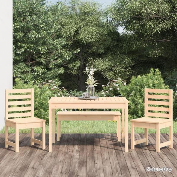 Ensemble  manger de jardin 4 pcs bois massif de pin alsavelo
