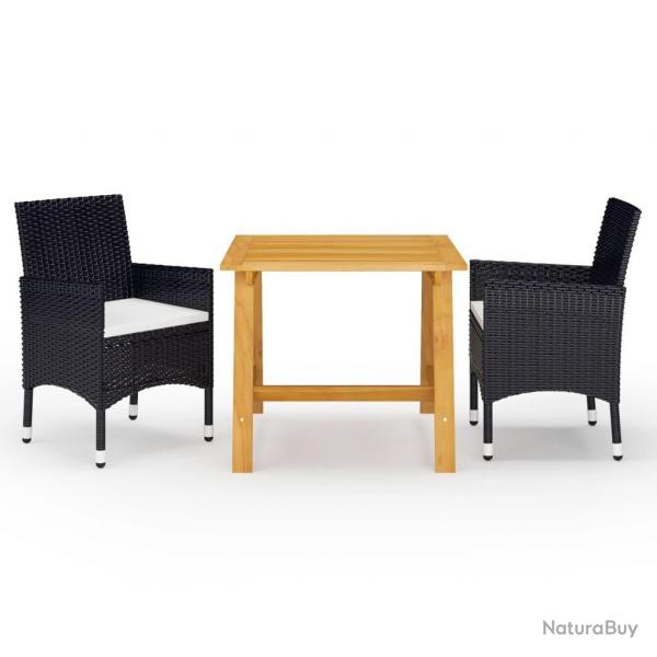 Ensemble  manger de jardin 3 pcs Noir alsavelo