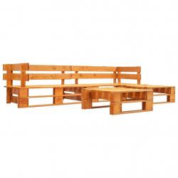 Canapés de jardin palette 4 pcs Bois Marron miel alsavelo