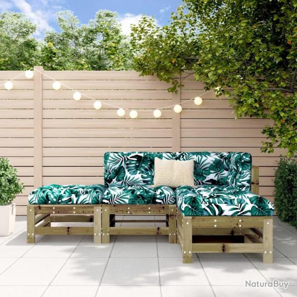 Salon de jardin 4 pcs bois de pin imprgn alsavelo