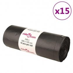 Sacs poubelles 150 pcs noir 240 L alsavelo