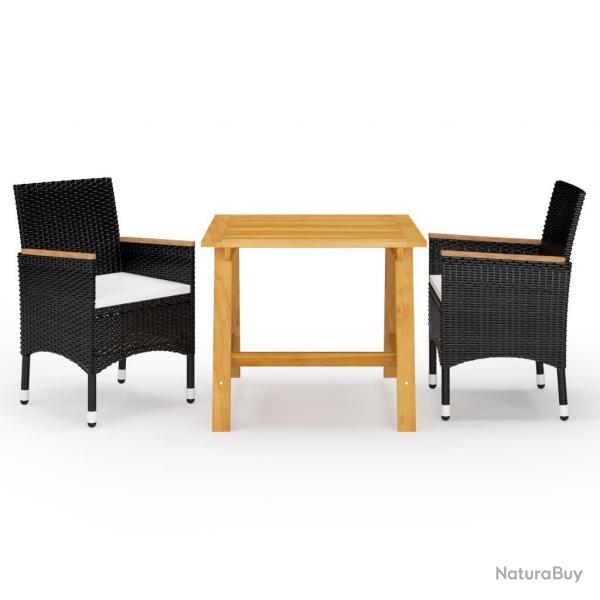 Ensemble  manger de jardin 3 pcs Noir alsavelo