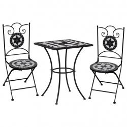 bistro 3 pcs mosaïque Carreau céramique noir Blanc alsavelo