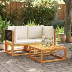 Canapés d'angle de jardin et coussins 2pcs bois massif d'acacia alsavelo