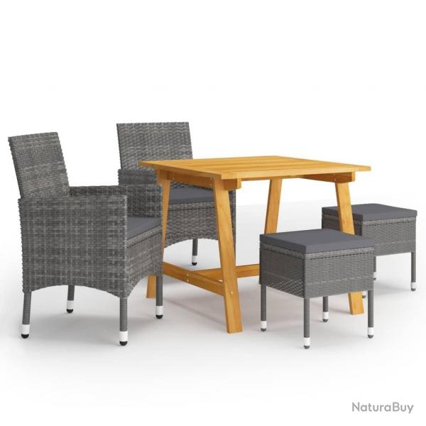 Ensemble  manger de jardin 5 pcs Gris alsavelo